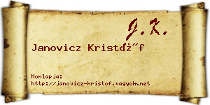 Janovicz Kristóf névjegykártya